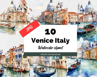 Venice Italy clipart, 10 High quality JPGs, Commercial use, Instant download, cityscape, Italian city, European cities, Europe, River, Sea