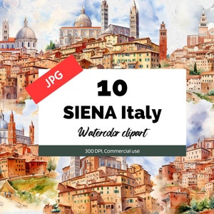 SIENA Italia clipart, 10 JPG de alta calidad, Uso comercial, Descarga instantánea, paisaje urbano, ciudad italiana, ciudades europeas, Ciudad, Fabricación de tarjetas