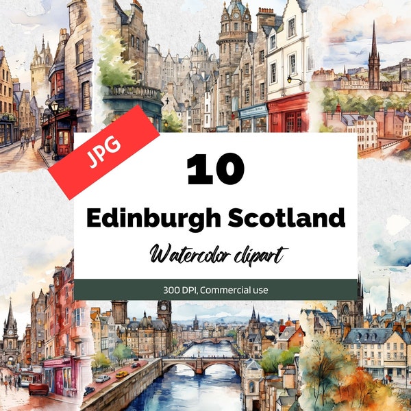 Edinburgh Scotland clipart, 10 High quality JPGs, Commercial use, Instant download, Europe, Scottish, Vacation, Travel, Travelling sight