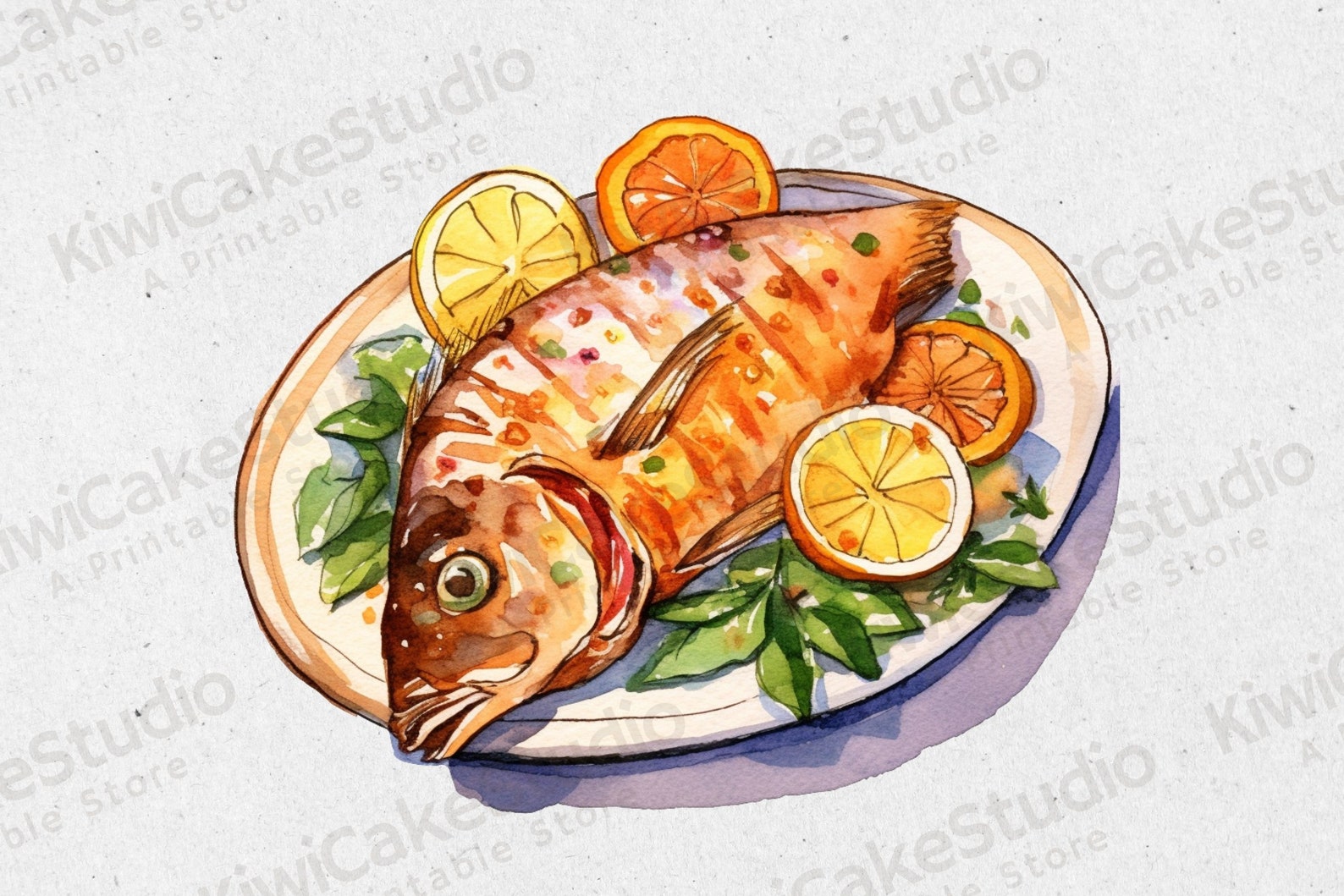 Delicious Fish Clipart, 10 High Quality Jpgs, Commercial Use, Instant ...