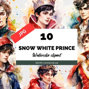 Sneeuwwitje Prins clipart, 10 JPG's van hoge kwaliteit, Commercieel gebruik, Instant download, Sneeuwwitje prins, Fantasy, Fairytale, Halloween graphic