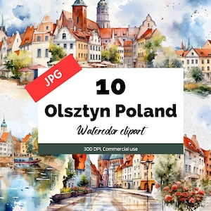 Olsztyn Poland clipart, 10 High quality JPGs, Commercial use, Instant download, Card making, Greeting card, Postcards, travel, vacation
