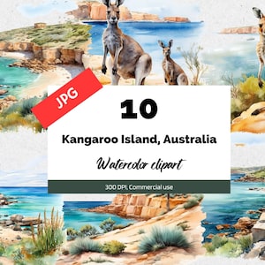 Kangaroo Island Australien Clipart, 10 hochwertige JPGs, kommerzielle Nutzung, Sofortiger Download, Kartenherstellung, Abenteuer, Berg, Urlaub, Reise
