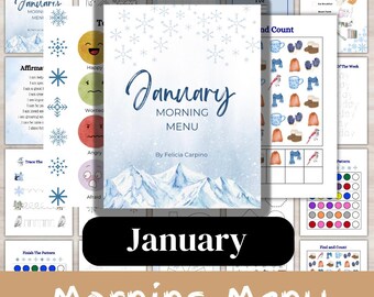 January Morning Menu | Winter Morning Menu | Preschool Morning Basket | Printables | Homeschool Morning Basket | January Morning Basket