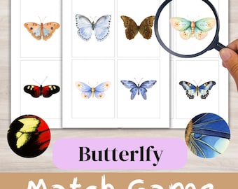 Butterfly Pattern Matching Cards | Montessori Materials | Preschool Printable | Homeschool Learning Activity