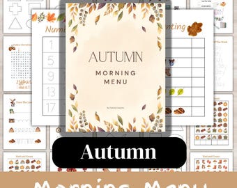 BUNDLE Autumn Morning Menu | Kindergarten Morning Menu | Preschool Morning Basket | Printable | Homeschool | Autumn Printable | Kindergarten