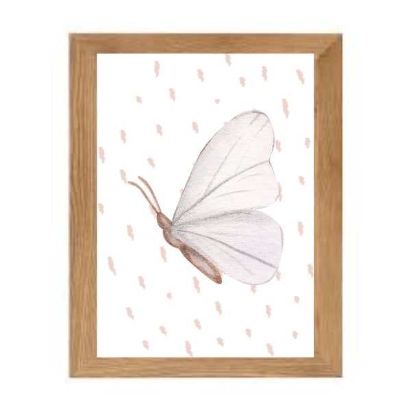 Impression de chambre de bébé papillon - décoration de chambre de bébé neutre - art mural imprimable - décoration de chambre d'enfants - PDF à télécharger numérique - 5 x 7, 8 x 10, 11 x 14, 16 x 20