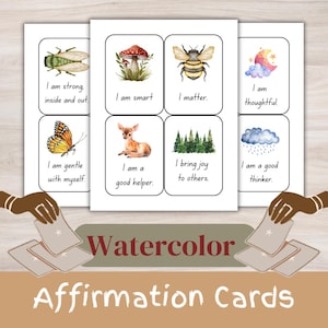 32 Printable Affirmation Cards for Kids | Instant Download | Montessori-Inspired Mindfulness & Self-Esteem Boosting Tools | 2 Sizes