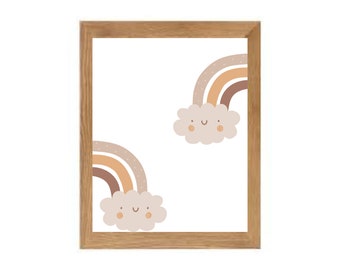 Rainbow Cloud Nursery Print - Neutral Nursery Decor - Printable Wall Art - Kids Room Decor - Playroom Decor, Baby Shower, Digital Download
