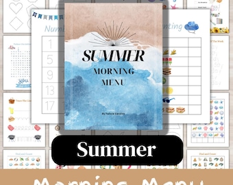 BUNDLE Summer Morning Menu | Kindergarten Morning Menu | Preschool Morning Basket | Homeschool Morning Basket | Summer Printables