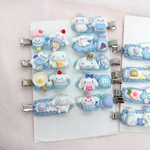Spinki do włosów Kawaii Cinnamoroll, ręcznie robiona spinka Sanrio, losowa 1, urocze akcesoria do włosów decoden, każda jest wyjątkowa