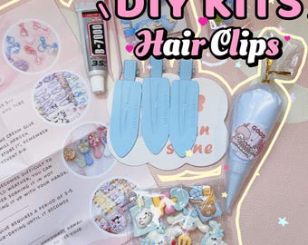 Zestaw DIY do spinek do włosów Decoden, ręcznie robione spinki do włosów, kawaii akcesoria do włosów, spinki do włosów dla dziewczynek, spinki do włosów, zestaw do majsterkowania