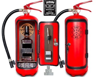 Geburtstagsgeschenk Feuerlöscher Bar mit persönlicher Gravur, Feuerlöscher-Minibar,  Whisky-Minibar für Feuerwehrleute, kundenspezifische Brennstoffbar -   Österreich