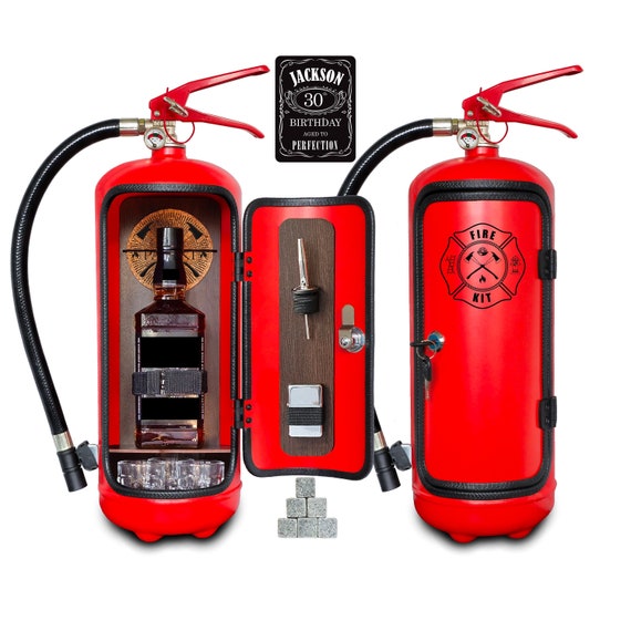 Personalisierte Feuerlöscher Mini Bar Feuerwehrmann Geschenk originelles  Geschenk für Mann ihn Mann einzigartiger bester Vater Jungs einzigartiger  Freund - .de