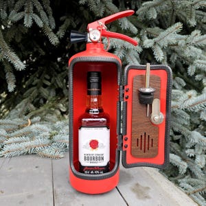 Gepersonaliseerde brandblusser kleine minibar, cadeau voor hem, whiskyset, cadeau voor mannen, brandweerman echtgenoot vriend stalknecht