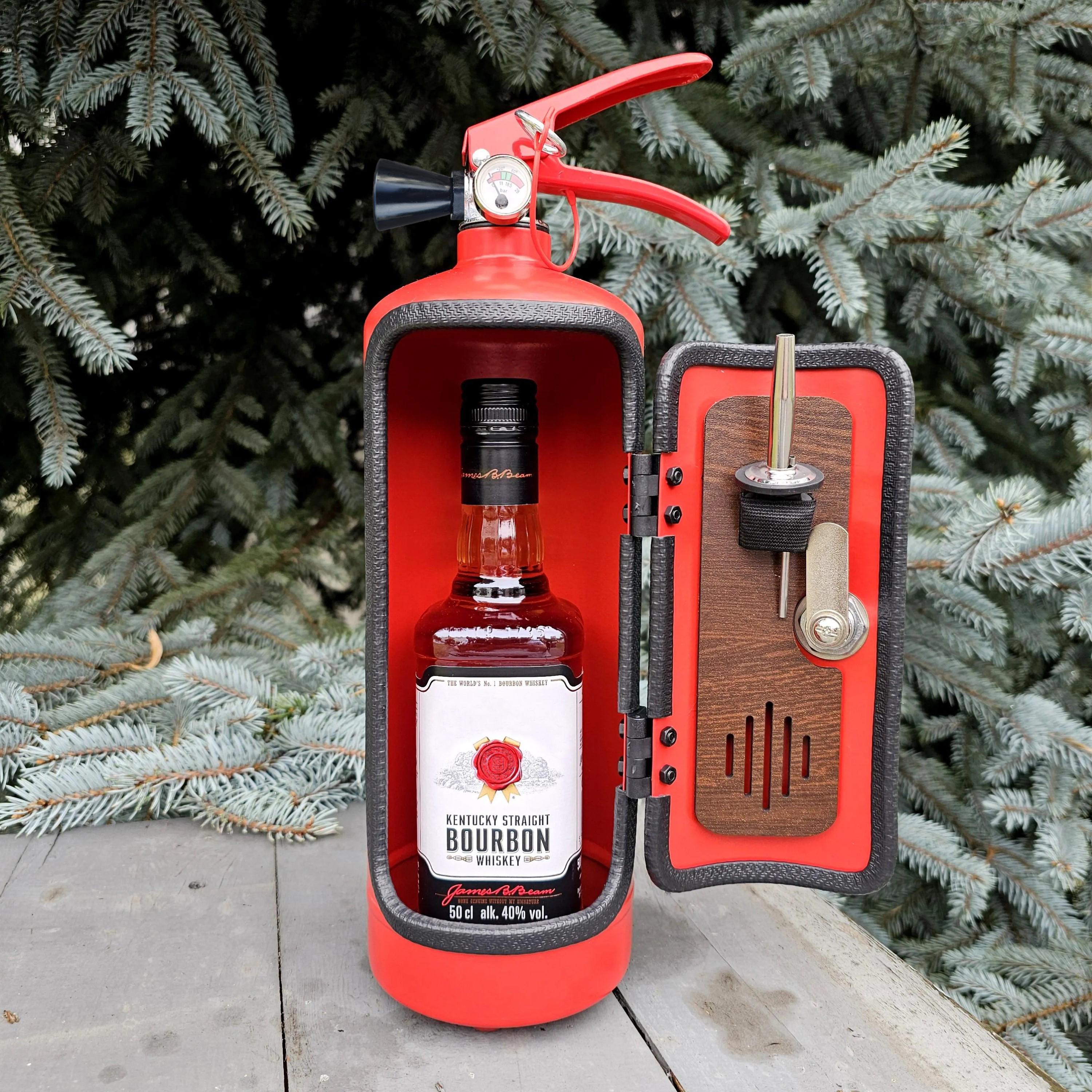 Mini Bar Estintore In Metallo – Porta Alcolici Nascosto, Design Originale, Regalo Divertente Per Vigili Del Fuoco E Amanti Del Brivido