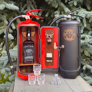 Gepersonaliseerde minibar voor thuis: whiskyset, cadeau voor mannen, cadeau voor hem, brandweerman echtgenoot vriend stalknecht