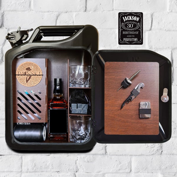 Con descuento personalizado Jerry Can Mini Bar regalo original regalo para el hombre su marido mejor papá chicos novio único grabado gas kanister