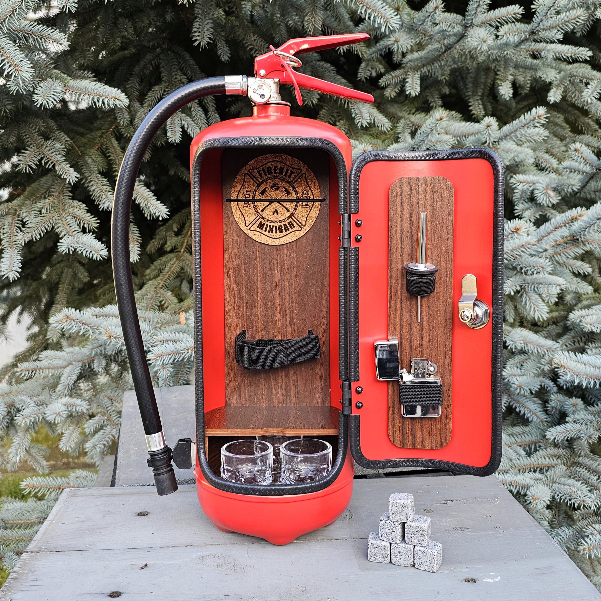 Personalized Fire Extinguisher Mini Bar Firefighter gift original present for man him husband unique best dad guys unique boyfriend