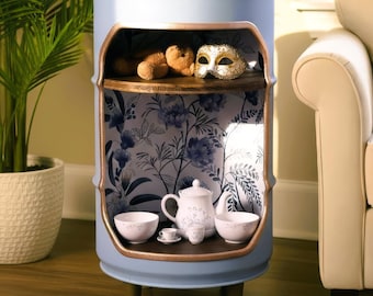 Oil Barrel Drum Cabinet bedside table nightstand minibar furniture side end table for modern interiors recycling Eco-Conscious
