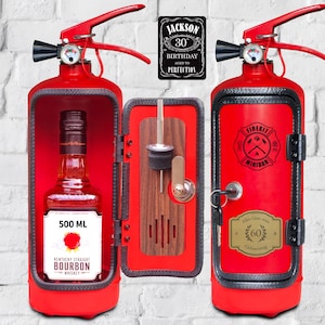 Brandblusser Minibar Gepersonaliseerd klein cadeau origineel cadeau voor man hem echtgenoot brandweerman vriend beste vader jongens stalknecht