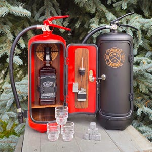 Personalized Fire Extinguisher Mini Bar Firefighter gift original present for man him husband best dad guys firebar boyfriend groomsman