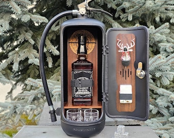 Personalized Fire Extinguisher Mini Bar, Whisky Set, Gift for Men, Present for Him, Firefighter Husband Boyfriend Groomsman
