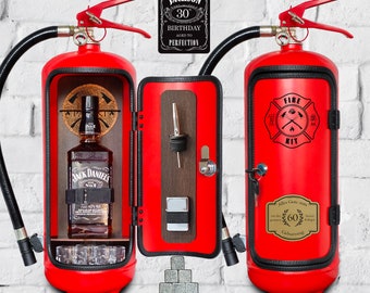 Personalized Fire Extinguisher Mini Bar Firefighter gift original present for man him husband unique best dad guys unique boyfriend