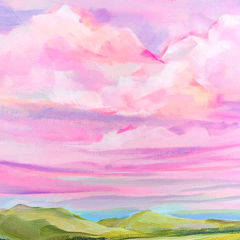 Originele kleurrijke berglandschapsschilderkunst, hedendaagse landschapsschilderkunst afbeelding 4
