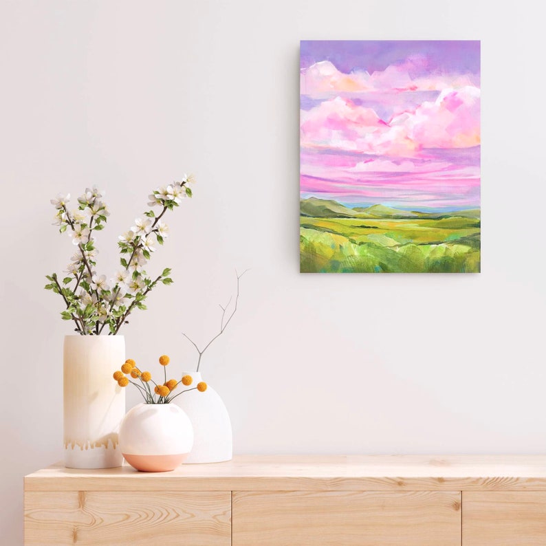 Originele kleurrijke berglandschapsschilderkunst, hedendaagse landschapsschilderkunst afbeelding 6