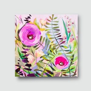 Original Colorful Flower Painting, Contemporary Floral Painting