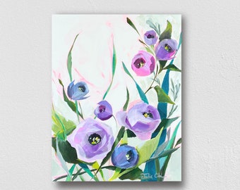 Original Colorful Flower Painting, Contemporary Floral Painting