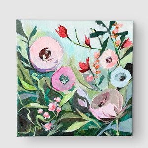 Original Colorful Flower Painting, Contemporary Floral Painting image 4