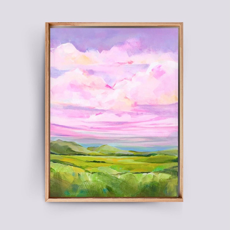Originele kleurrijke berglandschapsschilderkunst, hedendaagse landschapsschilderkunst afbeelding 1