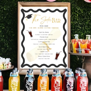 Menu du soda pour la remise des diplômes
