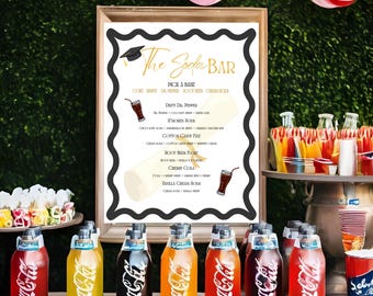 Soda Bar Menü für Graduierung
