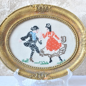 Rama owalna w kolorze złota, dekoracja ścienna w stylu retro, rama z drewna i gipsu z gobelinem, rama na zdjęcia, rozmiar wewnętrzny 7 x 9 cali, styl barokowy