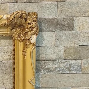 Baroque Frame Gold, Ornate Gold Frame, Antique Frame Photo Art Gallery, Style Rococo Frame 19 x 13", Vintage Frame Rectangular Wood - Gesso