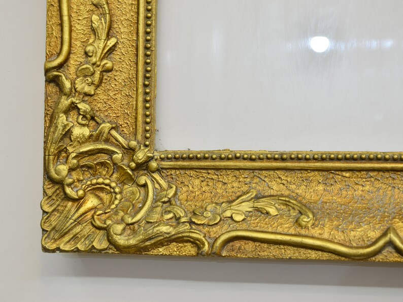 Victorian Rectangular Gold Frame, Vintage Victorian Wall Art Frame, Large Ornate Frame
