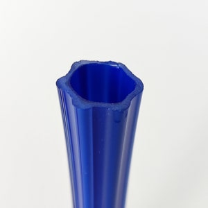 Vintage Vase Flowers, Retro Table Centerpiece Decor 80s Glass Vase Tall 8", Red and Blue Color Blown Glass Vase, Mom's Gift Decorative Vase 1980s