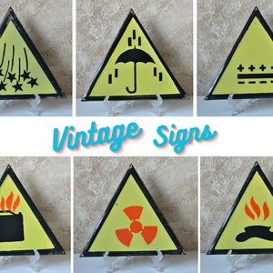 Vintage Triangular Signs, Metal Enamel Signs, Porcelain Sign, Industrial Decoration, Architecture, Old Outdoor Sign, Collectible Sign Old