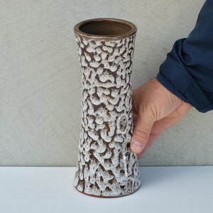 Fat Lava Vase 1970s, Vintage Pottery Vase Made in West Germany, Old Ceramic Vase, Retro Decor Accent, Gift for Her, Ceramic Vase for Flowers