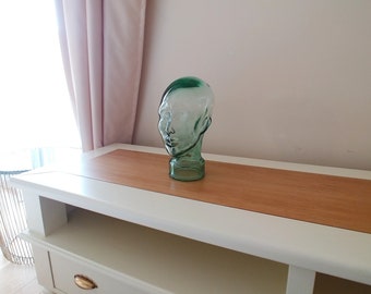 ヴィンテージガラスマネキンヘッド、ヘッドフォンホルダーヘッド、帽子