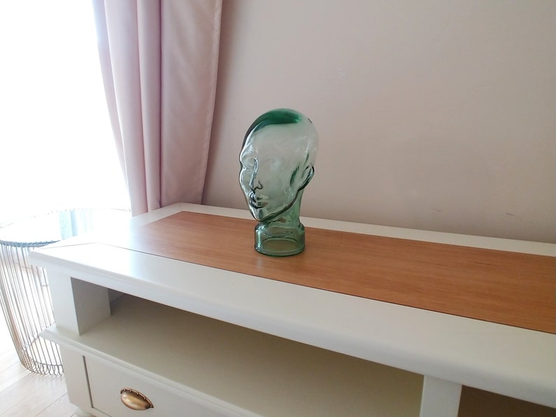 Vintage Glass Mannequin Head, Headphone Holder Head, Glass Head Using