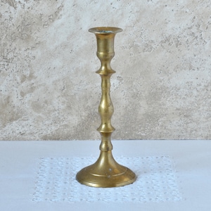 Vintage Brass Candle Holder Tall 7.5 Inches, Brass Candlestick Holder for Taper Candle, Living Room Table Decor, Night Light