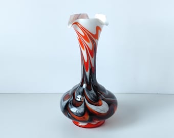 Italian Colored Glass Vase by VB Vetreria Borgonovo Opaline Florence Design Carlo Moretti, Vintage Pop Art Glass Vase Mid-Century Modern 70s
