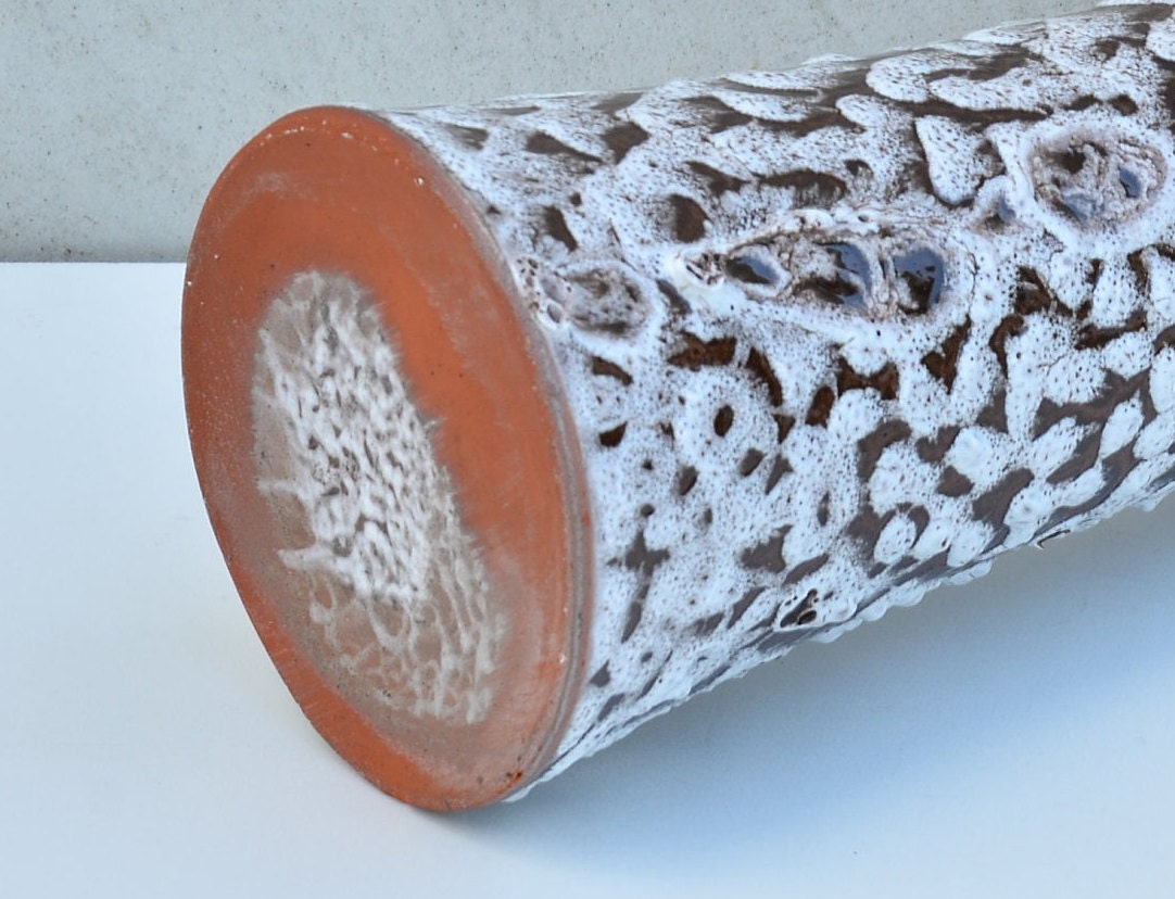 工芸品 70s Fat Lava wave Fat Lava Vase 1970s, Vintage Pottery Vase Made in West