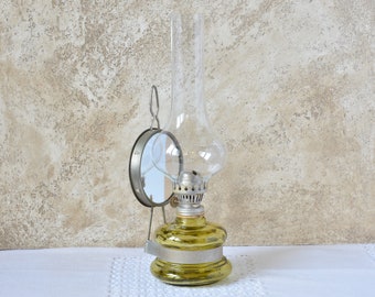 Vintage Öllampe Glas, Lampe mit Spiegel, Außenbeleuchtung, Camping Laterne, Sturmlampe, Retro Bauernhaus tragbare Lampe, Boho Hochzeit