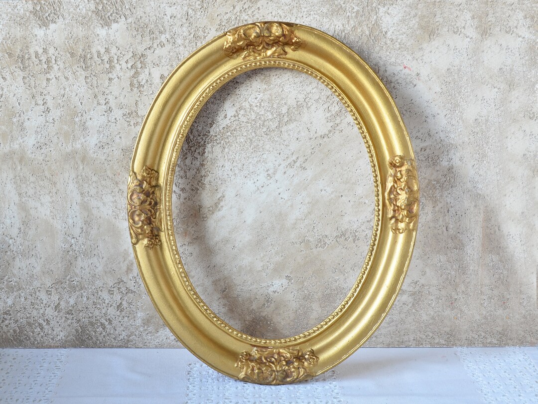 Vintage Ornate Gold Frame Oval Retro Wall Decor 1970s Wood & Etsy