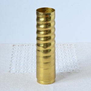 Antique Trench Art Vase for Flowers, Military Art Vase of Shell Casing, Artillery Shell Casing tall 6.7 inches Made to Vase, 80th Birthday